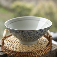 和风四季 浅田烧系列 7.5英寸青花喇叭面碗 850ml 日式陶瓷面碗