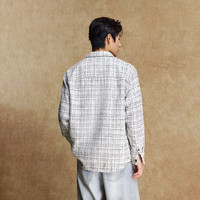 杰克·琼斯（JACK&JONES）25年男装衬衫外套百搭舒适经典格纹宽松休闲长袖上衣2253O3015 G01石灰花灰 常规 XL