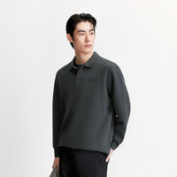 杰克·琼斯（JACK&JONES）25年男装秋季长袖T恤男潮流宽松长袖polo衫男纯色打底衫225302006 E44黑砂色 3XL （195）