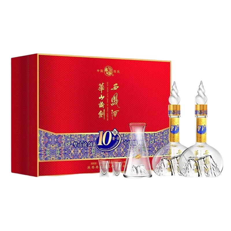 西凤酒华山论剑10年52%vol 凤香型白酒500ml*2瓶礼盒装【报价价格评测