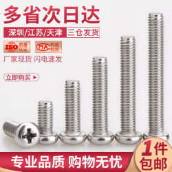 佰瑞特 304不锈钢圆头螺丝钉十字盘头机牙螺钉螺栓加长螺丝加长螺杆GB818 M4*30