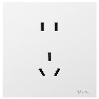 公牛（BULL）开关插座 G57系列 10A五孔插座86型G57Z223 暮雪白 十只装