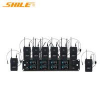 狮乐 SHILE）SH-29无线话筒一拖八头戴耳麦 手持领夹咪 桌面会议鹅颈演讲培训配8耳麦