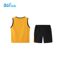 361°男童速干篮球套装儿童透气上衣夏季中大童运动背心二件套 艺术黄 130