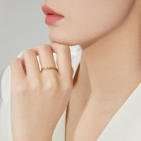 CHOW TAI FOOK 周大福 EOF1216 女士碎碎冰黄金戒指 10号 2.05g