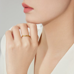 CHOW TAI FOOK 周大福 EOF1216 女士碎碎冰黄金戒指 10号 2.05g