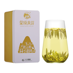 蒙顶山茶 2020年新茶蒙顶山茶黄茶高山茶叶蒙顶黄芽80g铁盒装