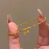 花饰庄园 碎金子小花铃兰花手链女小众设计轻奢个性时尚手环中国风手饰 金色铃兰花手串