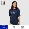 Gap 男女装2025春季纯棉字母logo短袖T恤常规上衣美版570044