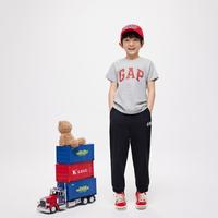 Gap男女童2025夏季款纯棉字母LOGO圆领短袖T恤儿童装上衣835287