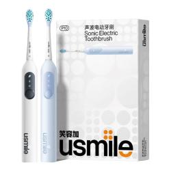 usmile 缓震清洁 电动牙刷装+缓震清洁刷头  昆仑白+鸢尾蓝 2支
