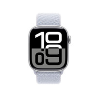苹果 Apple Watch Series 10 GPS款 智能手表 42mm 银色铝金属表壳 青云色回环式运动表带