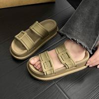 快鹿 夏季室内家居拖鞋女厚底增高外穿度假学生凉拖女