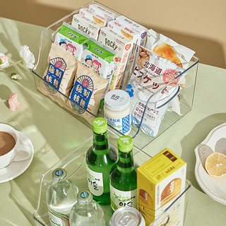 透明零食收纳盒亚克力客厅杂物储物收纳筐宿舍桌面超市展示整理盒