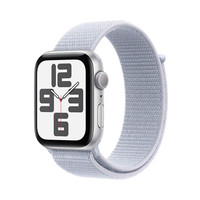 苹果 Apple Watch SE 2024款智能手表44毫米银色铝金属表壳青云色回环式表带