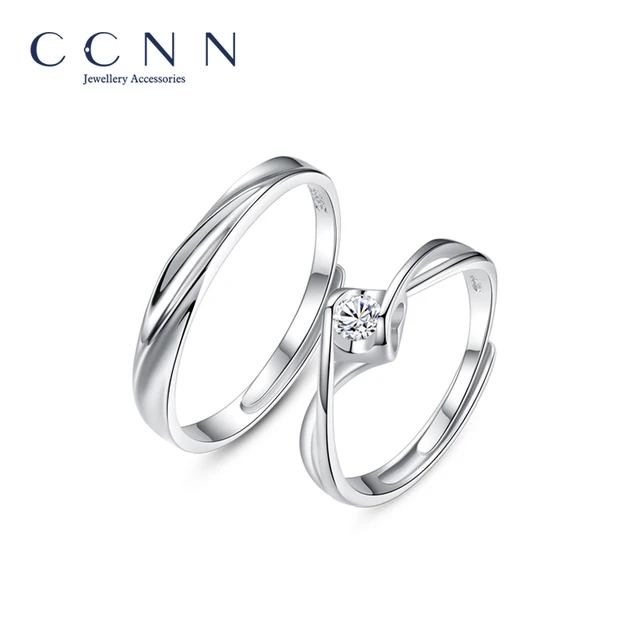 情侣戒指纯银一对男女款高级感轻奢求婚结婚订婚对戒素圈生日礼物