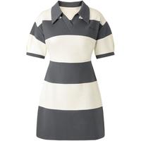 太平鸟女装夏季拼色针织连衣裙A3FAD2F03 米白 M