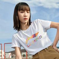 李宁 LI-NING 女款T恤女式运动上衣短袖透气简约休闲短袖运动上衣