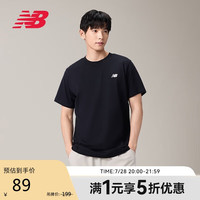 new balance 25年上衣男款潮流时尚百搭舒适短袖T恤MT51985 BK
