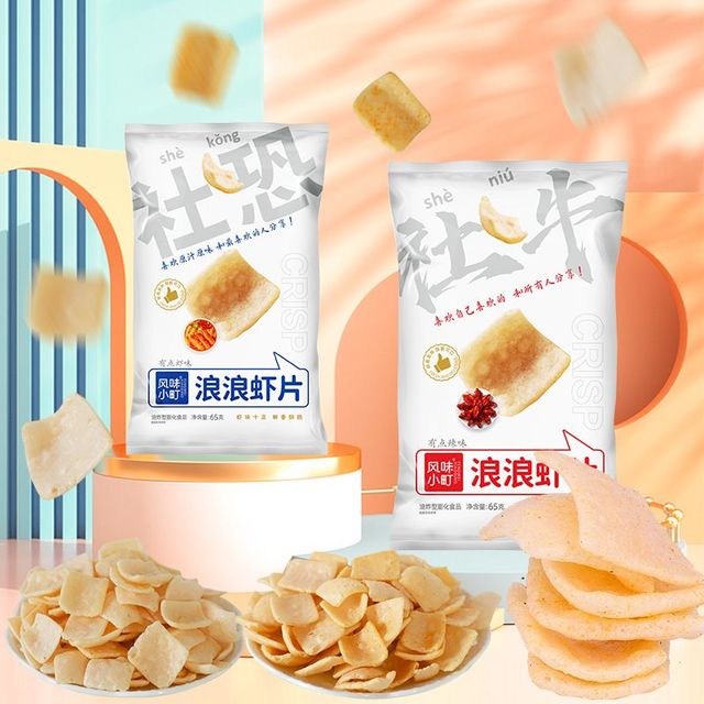 风味小町 浪浪虾片虾条辣味 65g袋装