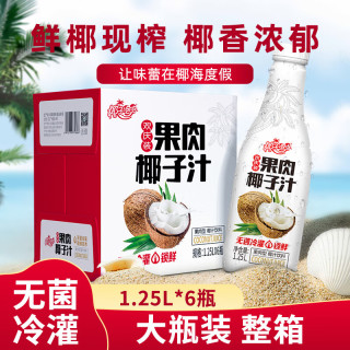 椰子泡泡 椰子汁 1.25L*6瓶 100%纯果汁果肉饮料