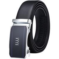 ELLE HOMME男士皮带男腰带真皮自动扣头层牛皮商务裤带高档 【专柜礼盒】902080A-儒雅银色 115cm ~130(可修剪)