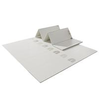 贝易（BeiE）宝宝爬爬垫可折叠加厚婴儿无毒无味xpe地垫布面儿童爬行垫 双面XPE【压边】彩虹+海湾轨道 180*200*2CM厚【99%抗菌认证】