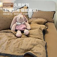 法式清新双层纱套件公主花边被套亲肤四季家用单人宿舍床上用品