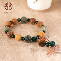 今夕十八籽手串十八子18子星月白玉金刚菩提佛珠文玩手链学生男女士 有钱花菩提手串【玛瑙款】