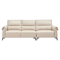 左右沙发客厅奶油风小户型直排真皮沙发DZY6018小三人位 奶油白