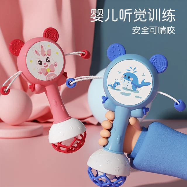 宝宝拨浪鼓益智摇铃玩具新生儿0-1岁早教玩具卡通趣味手摇铃