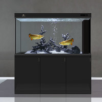 可丽爱 CLEAIR 超白鱼缸2024新款智能中小型客厅屏风底滤CD生态玻璃水族箱 黑色*靠墙款CD 600x400x1500mm