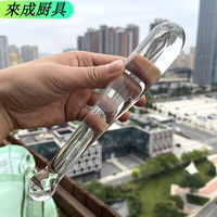 子羞 高硼硅实心玻璃倒蒜泥器 木头蒜槽 坚固耐磨 好清洗 不易残留