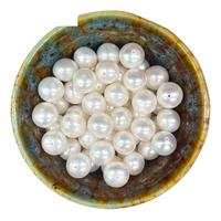 浪典天然淡水珍珠散珠称斤正圆形diy手工项链手链毛衣链强光裸珠 近圆接近无瑕强光白色10颗 5-6mm