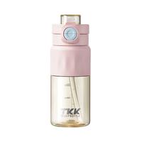 TKK吸管杯产妇ppsu水杯成人躺着喝水食品级塑料儿童水壶 粉色【可水煮消毒 更】 620ml