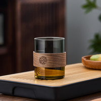 绿昌明 竹筒杯 MH-B2098 耐热玻璃杯 200mL 竹筒杯中号