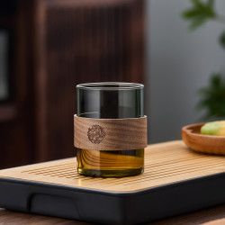 绿昌明 竹筒杯 MH-B2098 耐热玻璃杯 200mL 竹筒杯中号