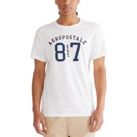 移动专享、移动端：AÉROPOSTALE AEROPOSTALE 男式 时尚T恤 拱形标志短袖T恤 圆领 短袖 经典版型 Bleach Large