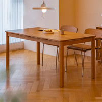 木邻余庆餐桌樱桃木实木餐桌北欧简约家用实木桌日式客厅原木桌长桌子 实木 1300cm