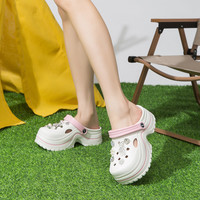 星期六25年夏洞洞鞋软底女款女鞋两穿凉鞋踩屎感凉鞋 白色 35-36