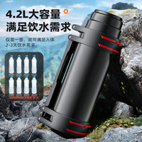 SZTAA保温壶大容量不锈钢保冷壶热水瓶户外旅行壶便携车载运动保温杯子 【畅饮冰水】黑1.7L约3瓶水