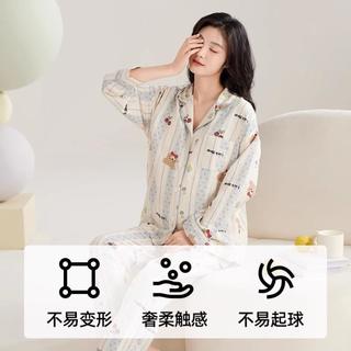 月子服春夏季产后皱皱纱哺乳睡衣女秋款怀孕期喂奶家居服