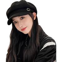 MMOPTOP贝雷帽女秋冬款韩版潮英伦复古百搭显脸小八角帽报童画家鸭舌帽子