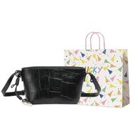 幸运俱乐部 LUCKY CLUB 女士鳄鱼纹水桶包单肩斜挎包