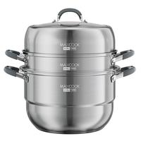 MAXCOOK/美厨 316L不锈钢 蒸锅 MCZ043全316L钢三层蒸锅 30cm 3层