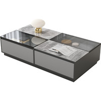 欧朗 OLEY  2025意式极简超长岩板茶几电视柜组合 客厅落地地柜方桌