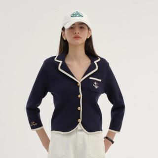小熊小香风西装开衫针织衫毛衣外套轻职场风女