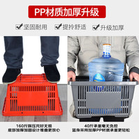 源羿超市购物篮手提篮子塑料菜篮子家用收纳购物框拉杆篮带轮啤酒 豪华款中号蓝色(内置提手)