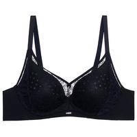 爱慕【董洁同款】蕾丝贴贴软支撑无钢圈薄模杯防走光抹胸/背心式文胸 经典黑【三明治薄杯】 AM11C271 75C 34/75C