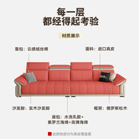 酷比得 KU-BIDE2025真皮直排沙发小户型意式极简轻奢头层牛皮沙发客厅 2.8米直排四人位 【版】全包裹真皮